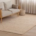 Natural Reversible Handwoven Boho Farmhouse Jute Cotton Area Rug